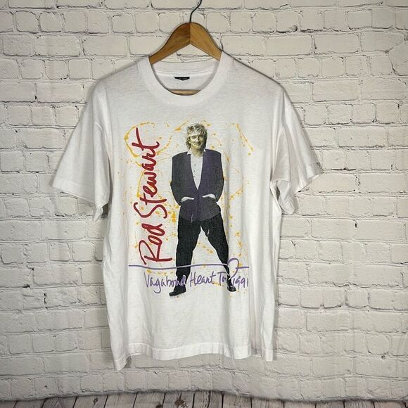 Rod Stewart Vagabond Heart Tour 1991 T-Shirt XL VTG 90s Band Music Rock - Picture 1 of 8